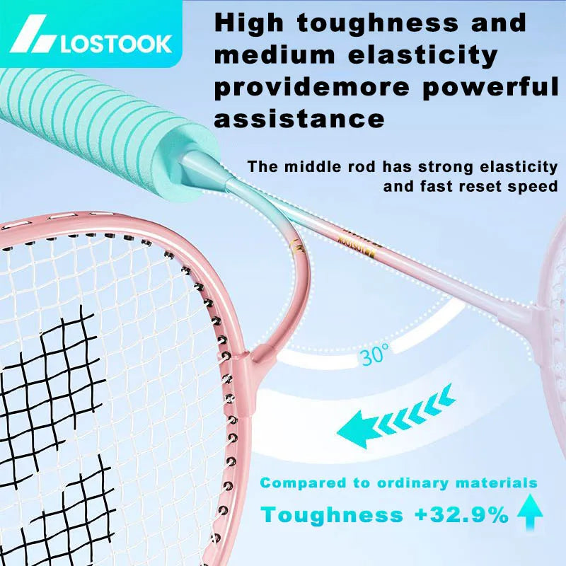 LOSTOOK Badminton Racket with 3 Nylon Shuttlecocks/1 Carry Bag Original By Beginners Badminton Set Sports Fitness equipment