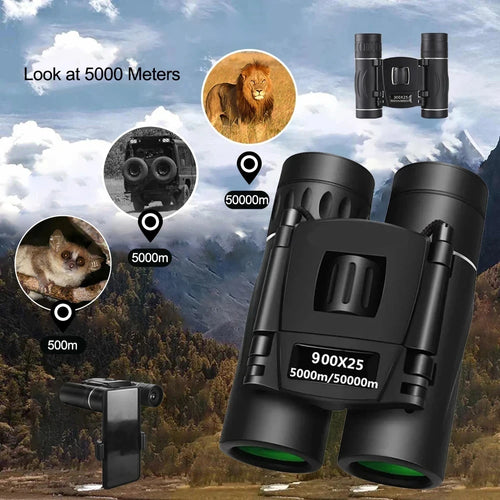 900x25 Mini Binoculars High-Powered BAK4 Prism Waterproof Travel Bird Watching Outdoor Sports Optics
