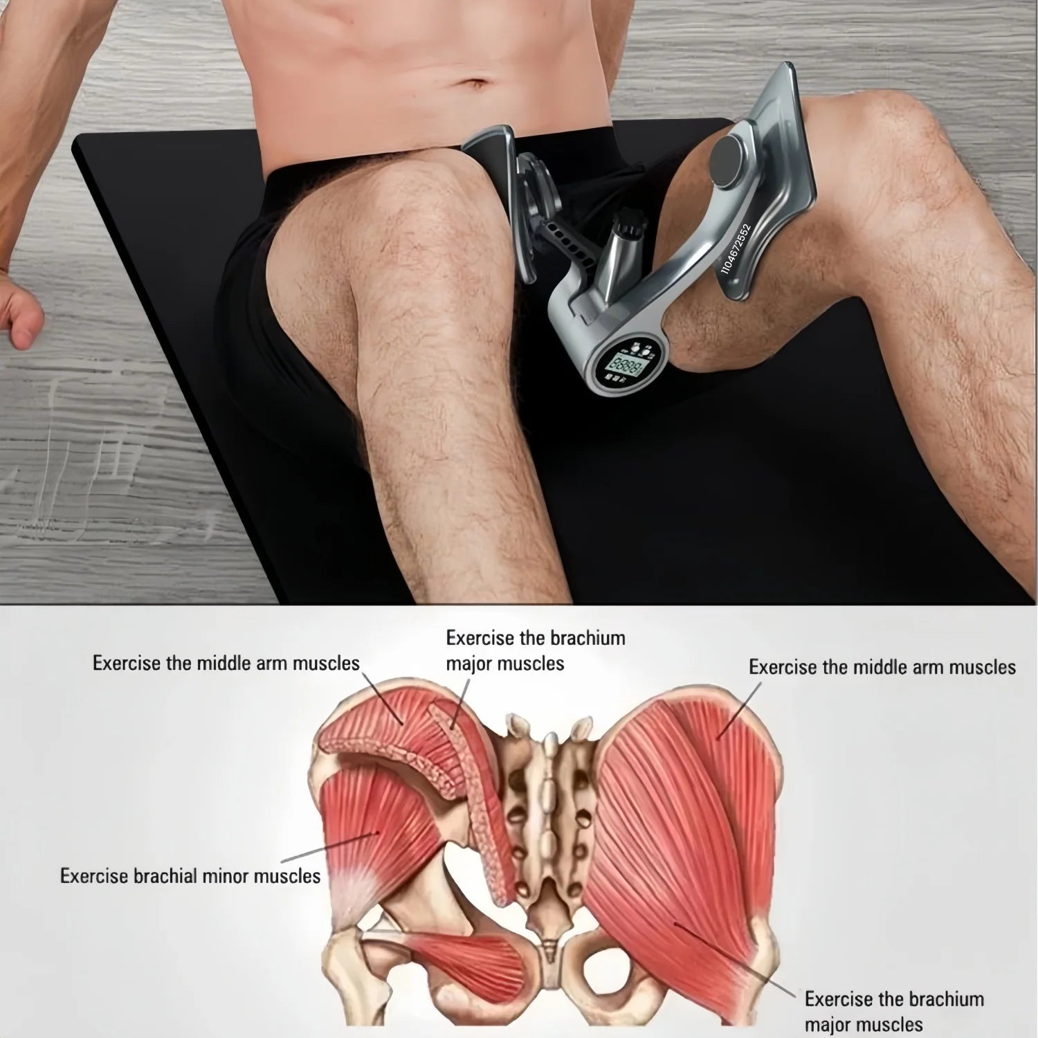 Digital Inner Thigh Exerciser with Counter Digital Skinny Legs Clip 360° Rotatable Hip Shaper Master for Household Use